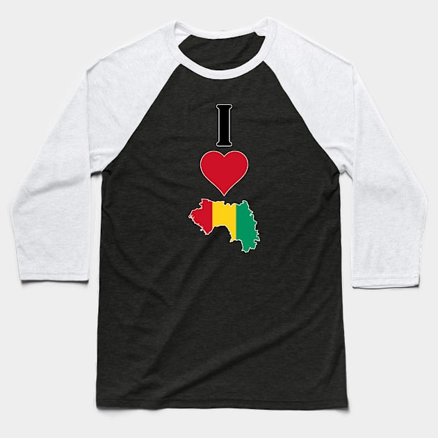 I Love Guinea Vertical I Heart Guinean National Flag Map Baseball T-Shirt by Sports Stars ⭐⭐⭐⭐⭐